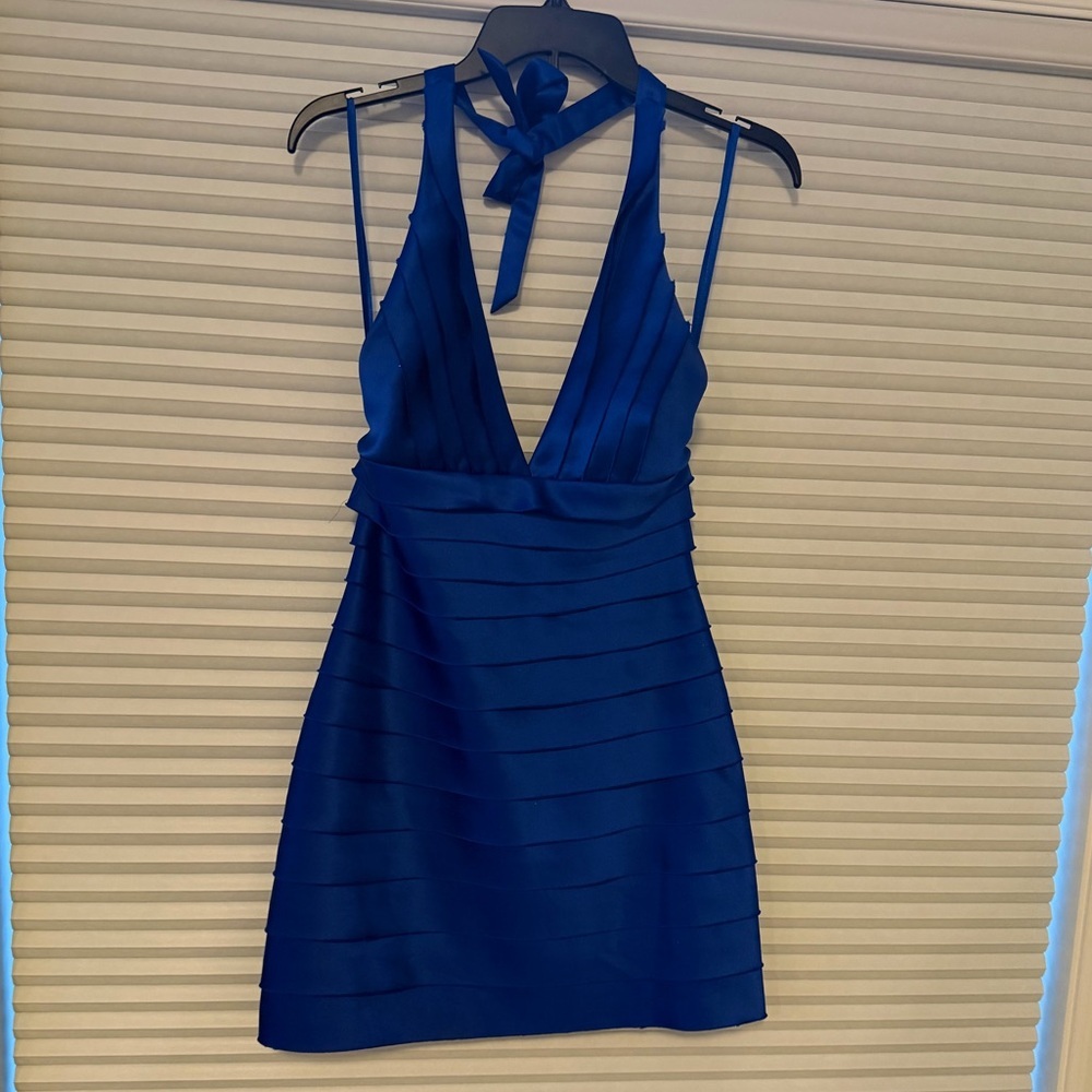 BCBGMaxAzria Royal Blue Halter Dress - Picture 3 of 10